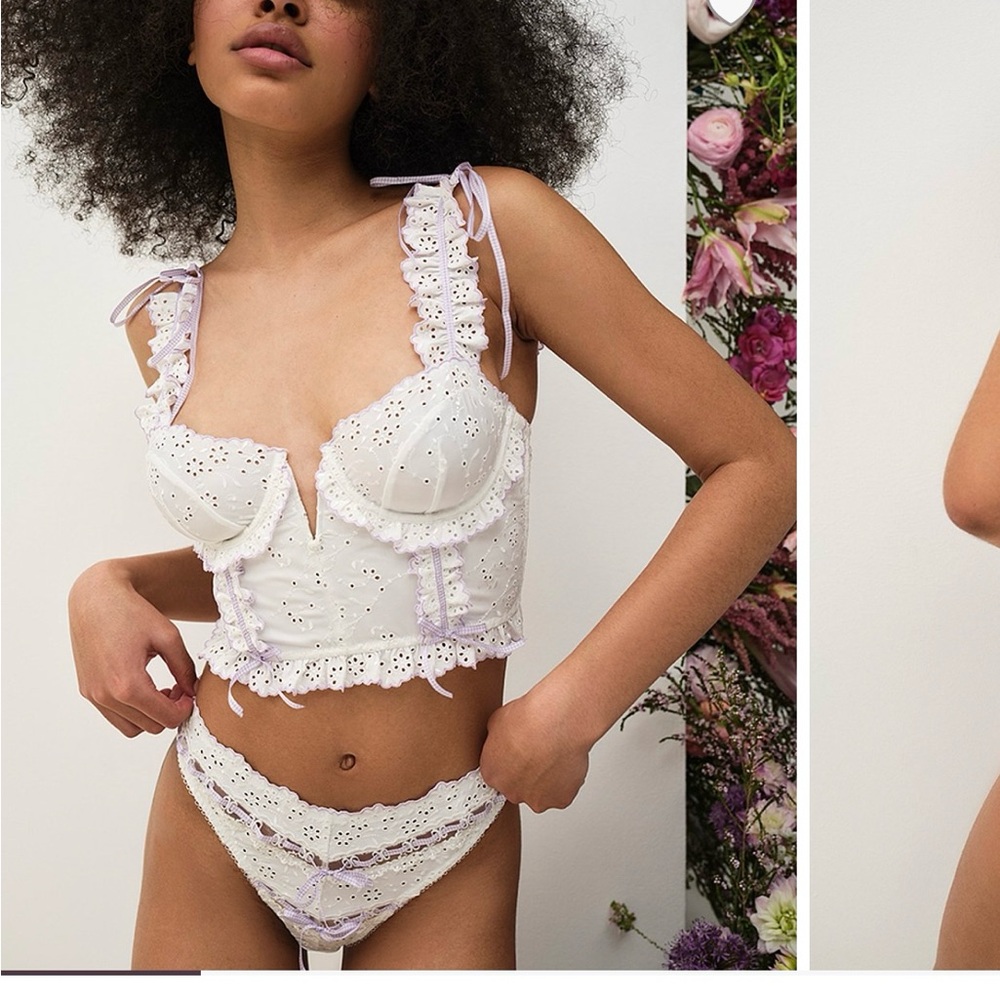 For Love and Lemon White Eyelet Bustier